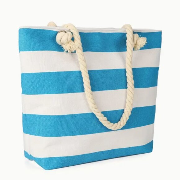 Blue and White Striped Tote Bag NWT - Picture 1 of 1